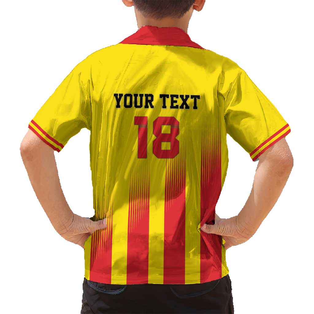 Custom Catalonia Football Family Matching Puletasi and Hawaiian Shirt Seleccio de futbol de Catalunya