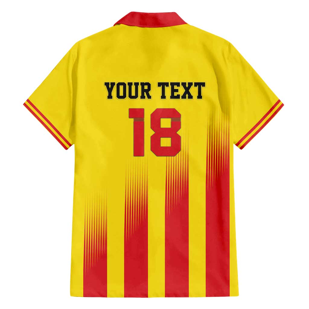 Custom Catalonia Football Family Matching Puletasi and Hawaiian Shirt Seleccio de futbol de Catalunya