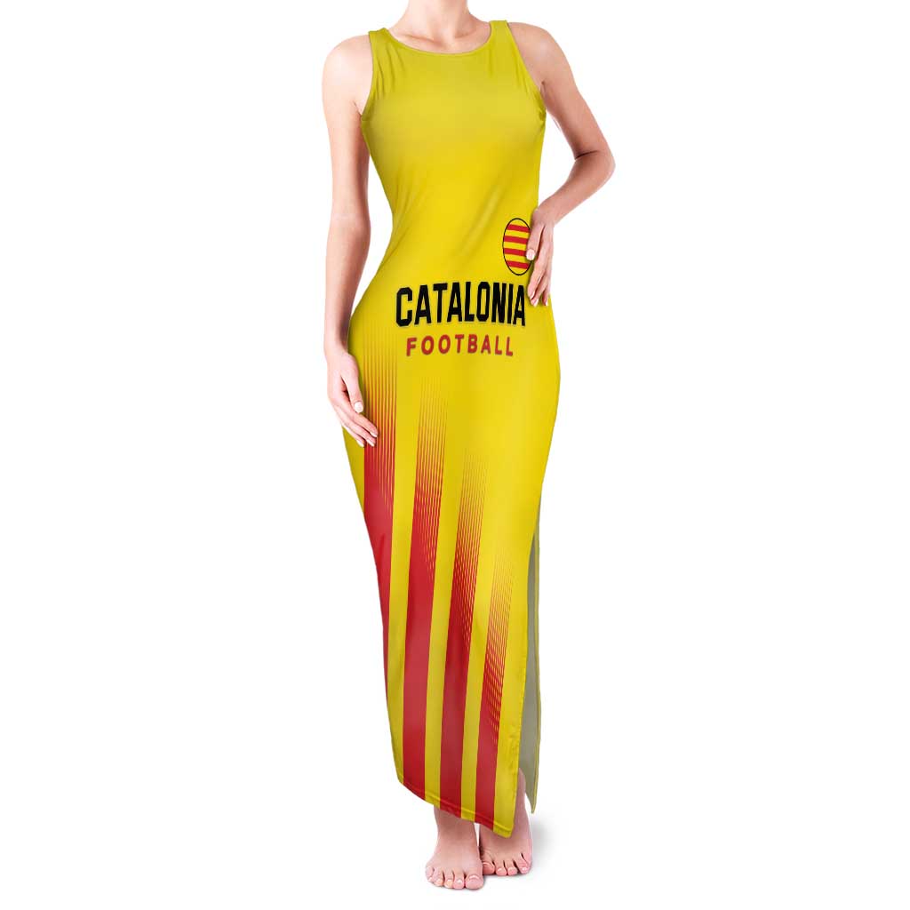 Custom Catalonia Football Family Matching Tank Maxi Dress and Hawaiian Shirt Seleccio de futbol de Catalunya