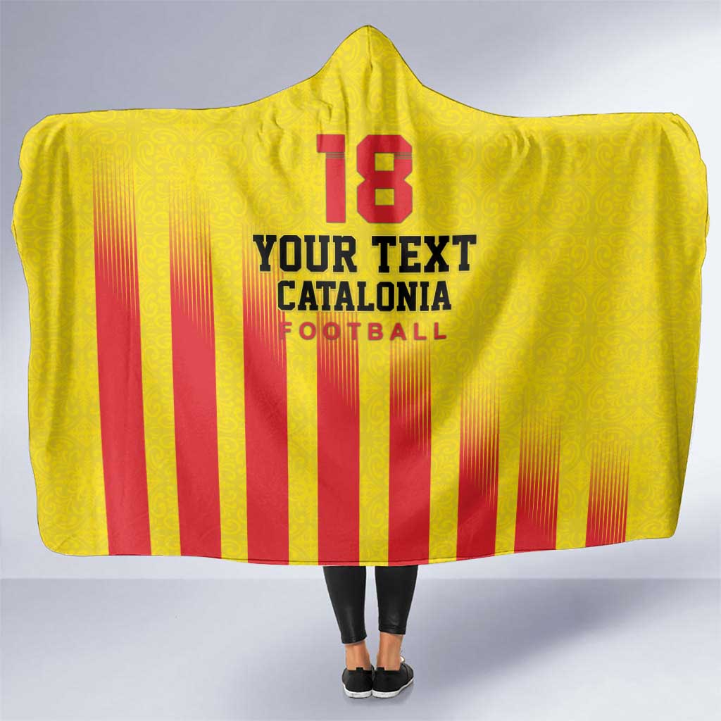 Custom Catalonia Football Hooded Blanket Seleccio de futbol de Catalunya