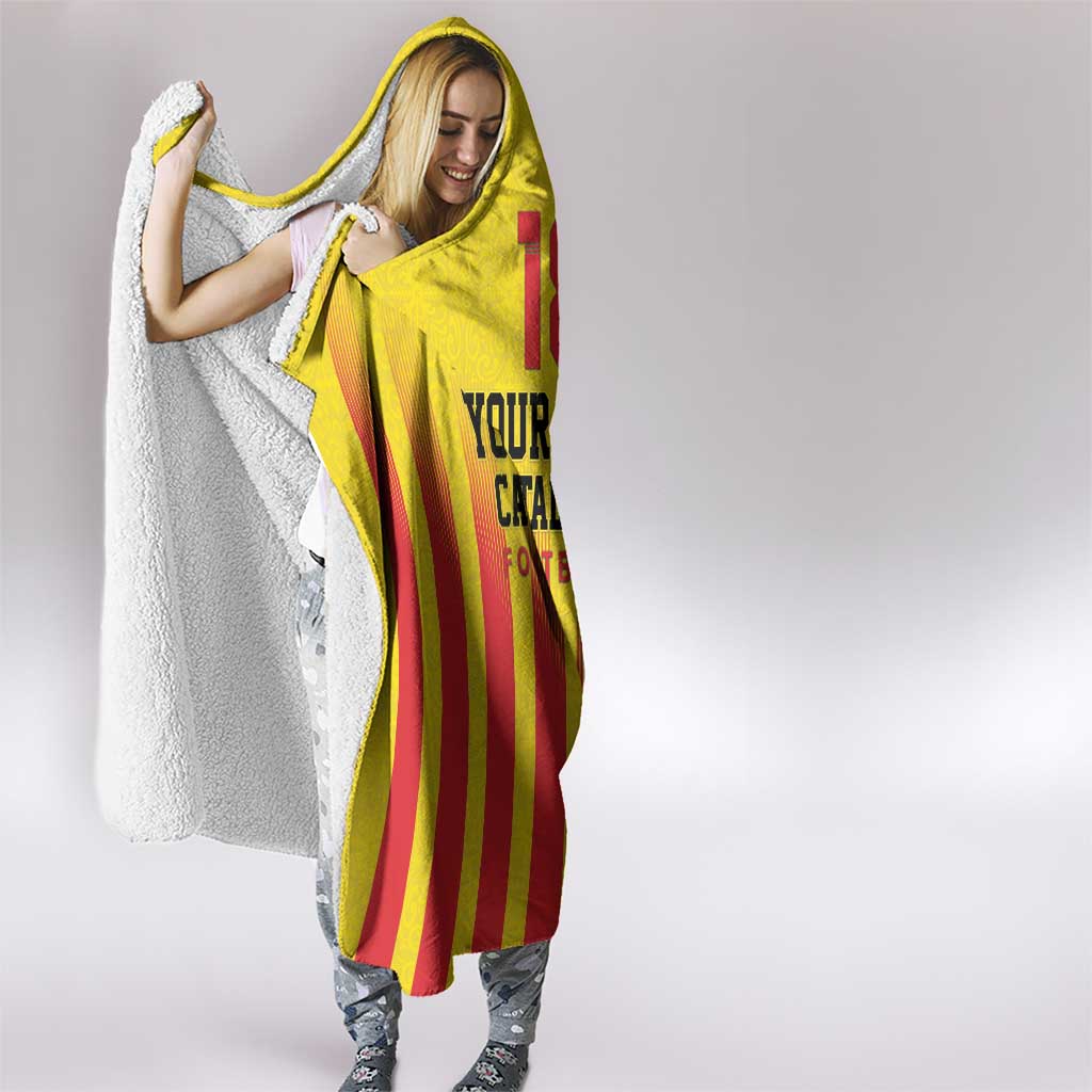 Custom Catalonia Football Hooded Blanket Seleccio de futbol de Catalunya
