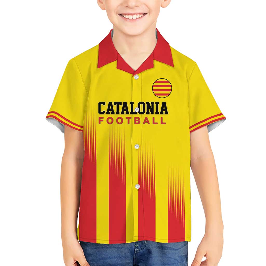 Custom Catalonia Football Kid Hawaiian Shirt Seleccio de futbol de Catalunya