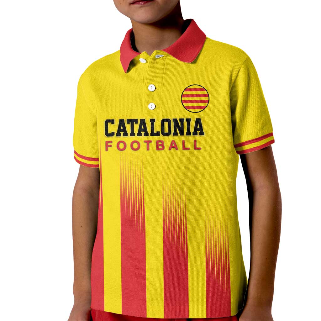 Custom Catalonia Football Kid Polo Shirt Seleccio de futbol de Catalunya