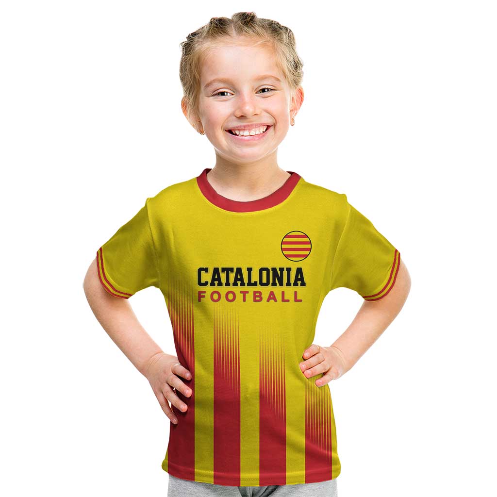 Custom Catalonia Football Kid T Shirt Seleccio de futbol de Catalunya