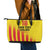 Custom Catalonia Football Leather Tote Bag Seleccio de futbol de Catalunya