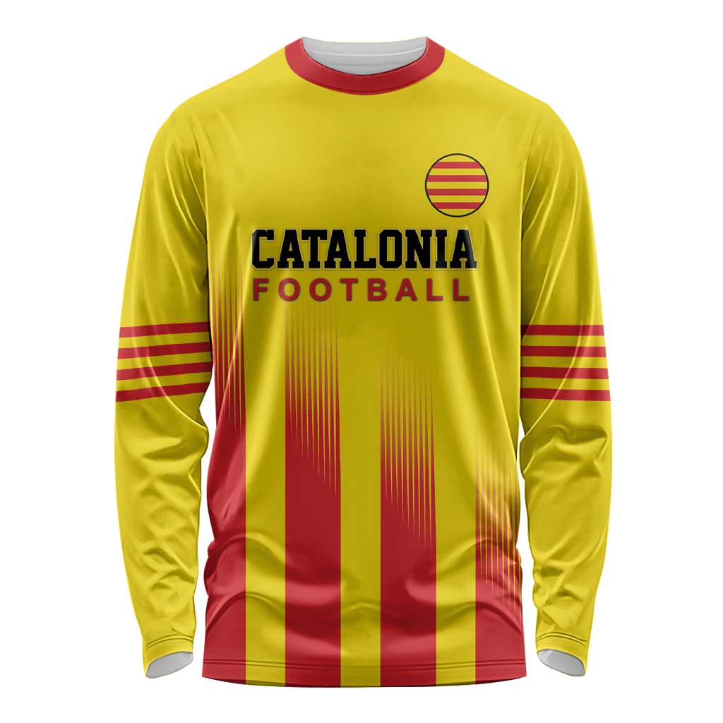 Custom Catalonia Football Long Sleeve Shirt Seleccio de futbol de Catalunya