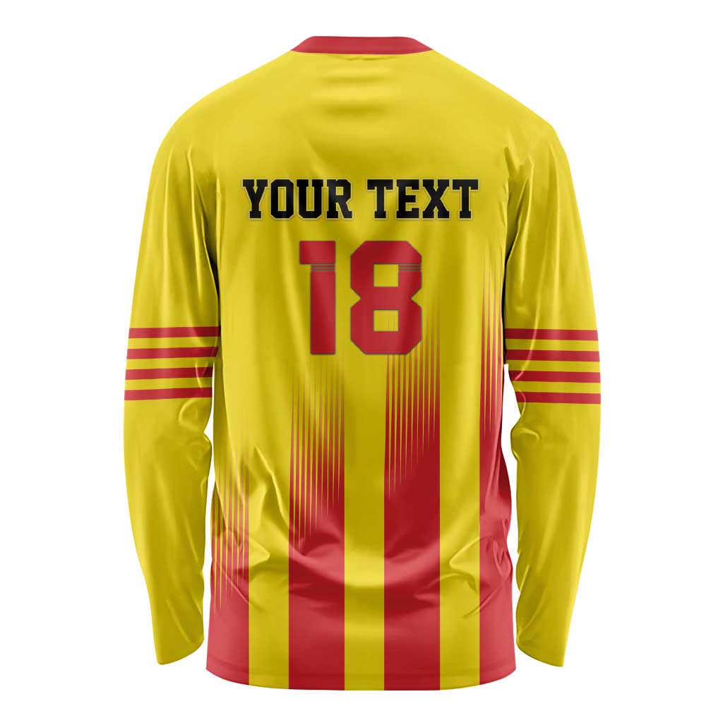 Custom Catalonia Football Long Sleeve Shirt Seleccio de futbol de Catalunya