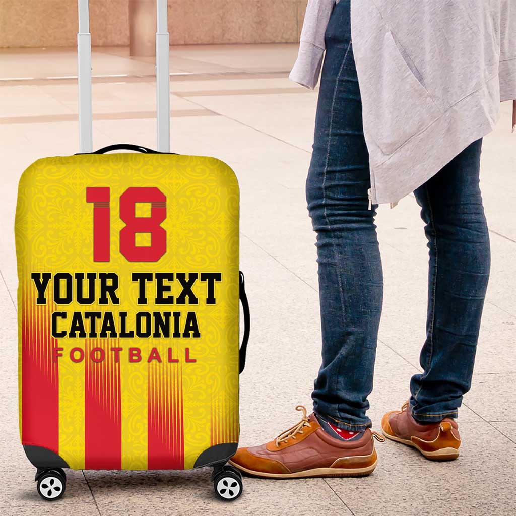 Custom Catalonia Football Luggage Cover Seleccio de futbol de Catalunya