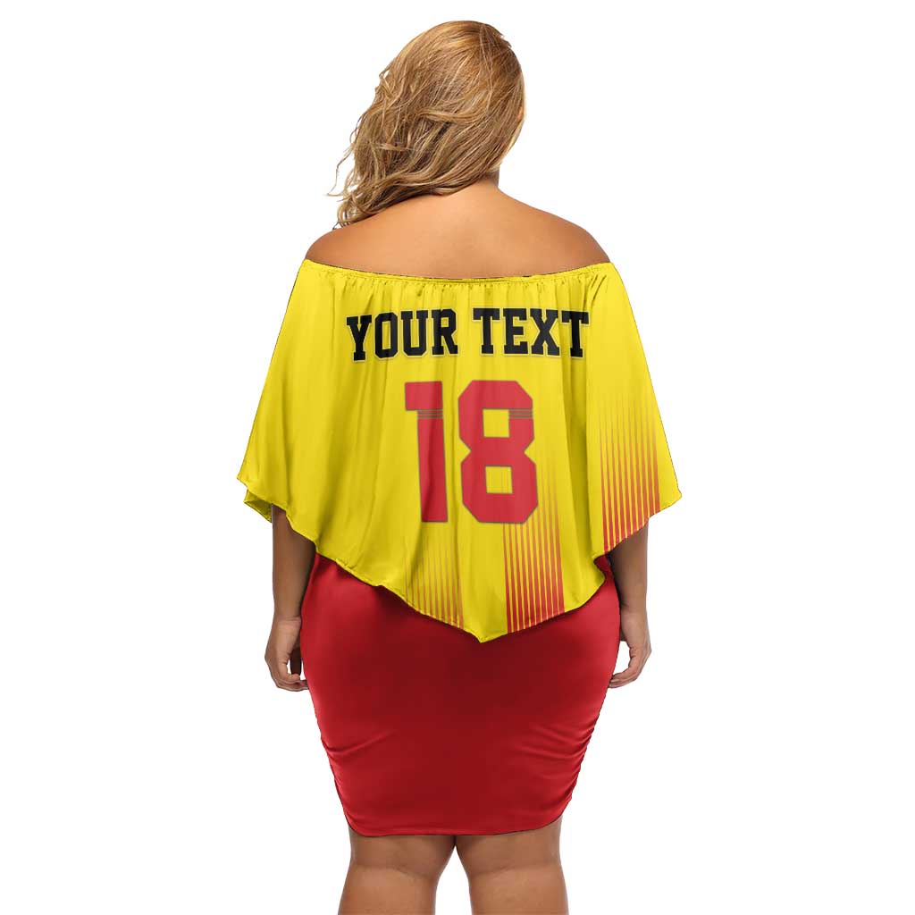 Custom Catalonia Football Off Shoulder Short Dress Seleccio de futbol de Catalunya
