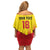 Custom Catalonia Football Off Shoulder Short Dress Seleccio de futbol de Catalunya