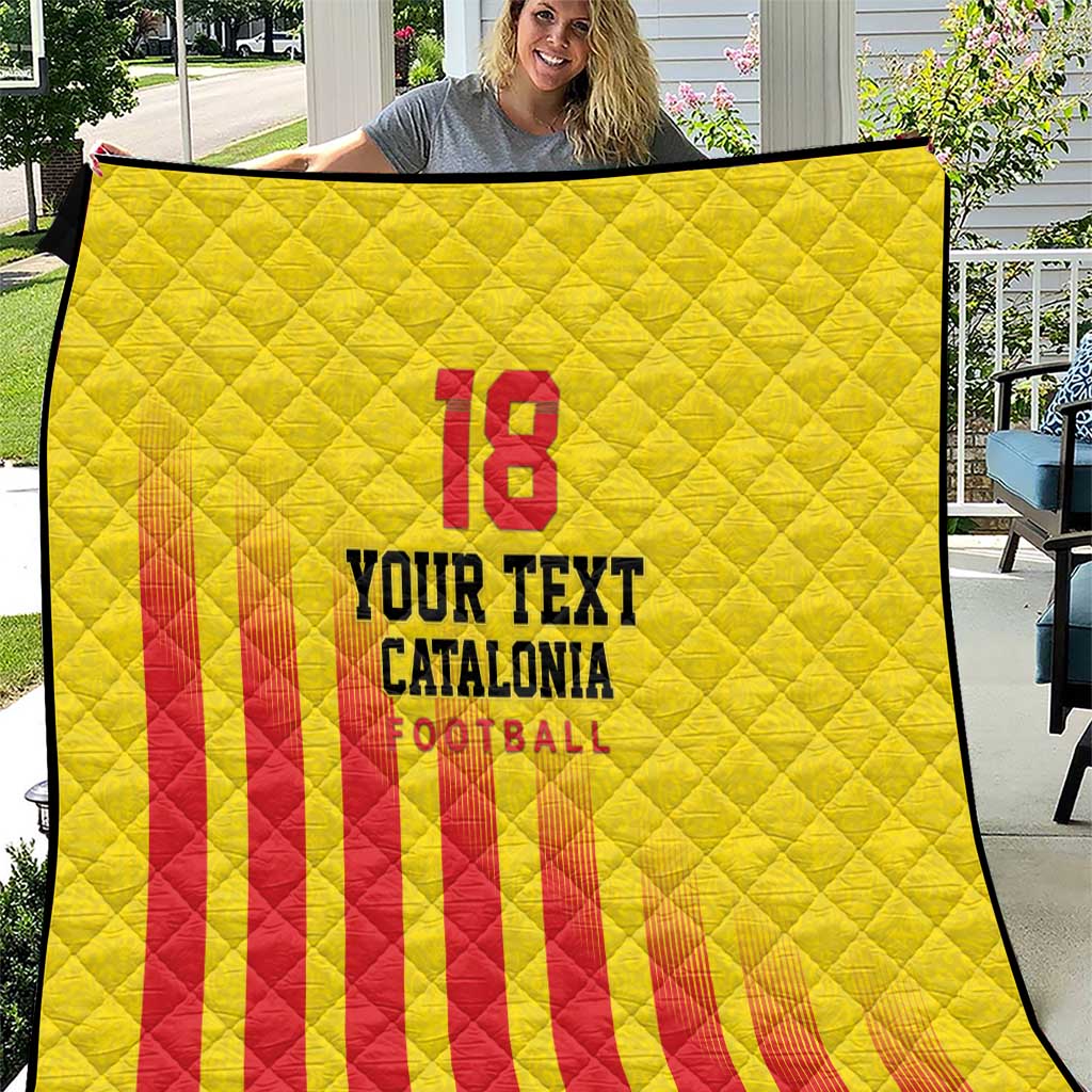 Custom Catalonia Football Quilt Seleccio de futbol de Catalunya