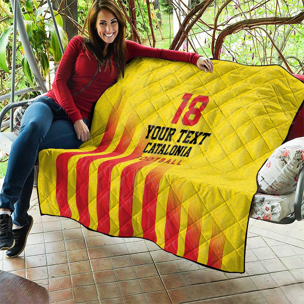 Custom Catalonia Football Quilt Seleccio de futbol de Catalunya