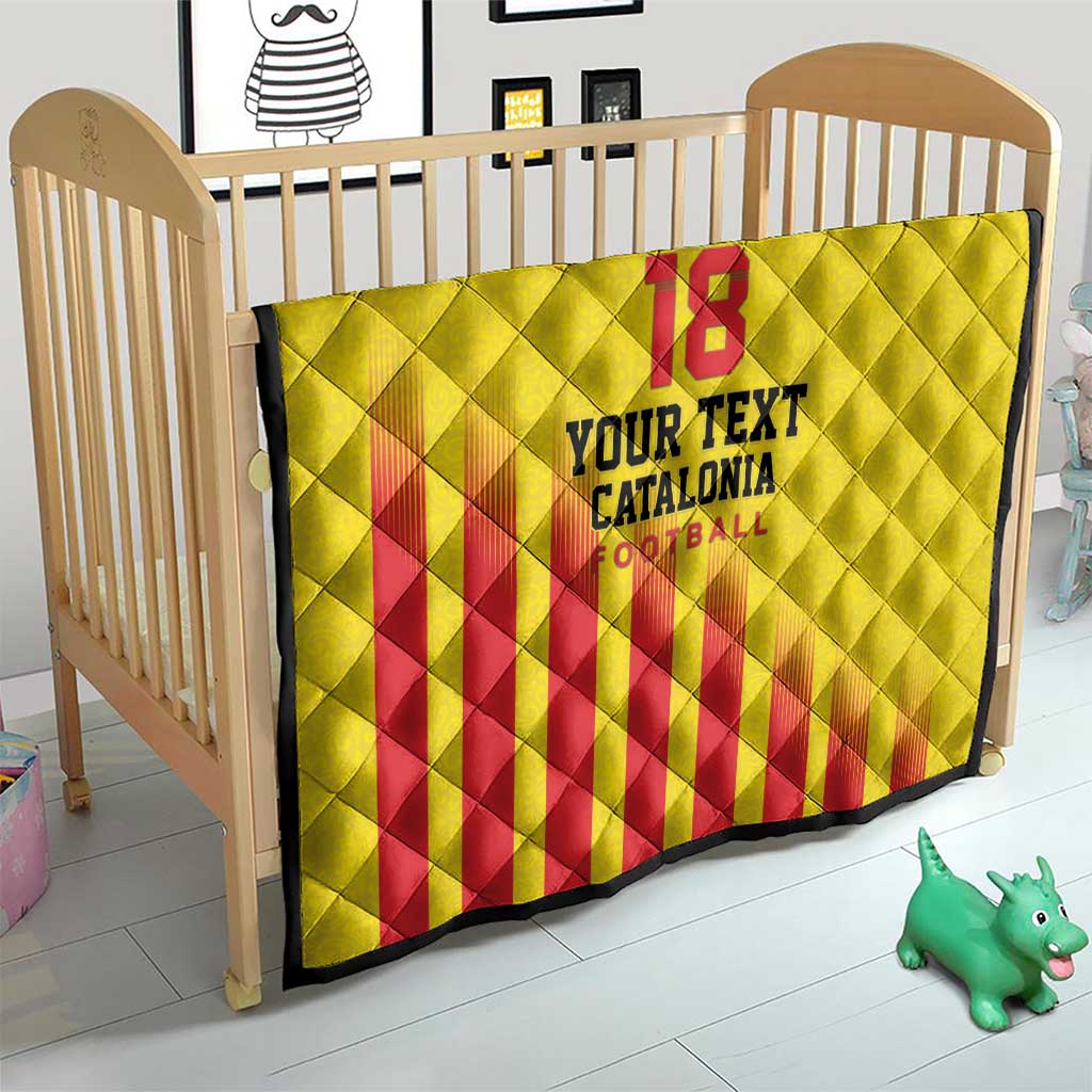 Custom Catalonia Football Quilt Seleccio de futbol de Catalunya