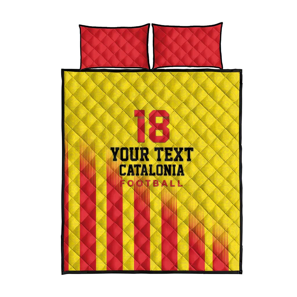 Custom Catalonia Football Quilt Bed Set Seleccio de futbol de Catalunya