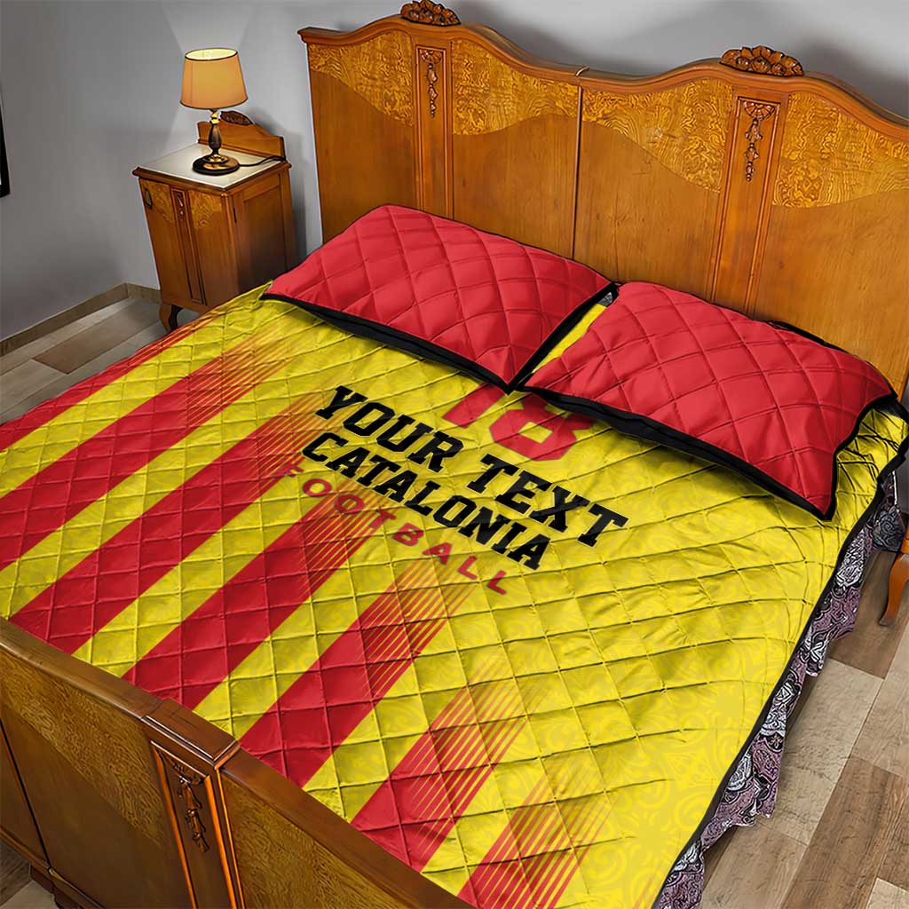 Custom Catalonia Football Quilt Bed Set Seleccio de futbol de Catalunya
