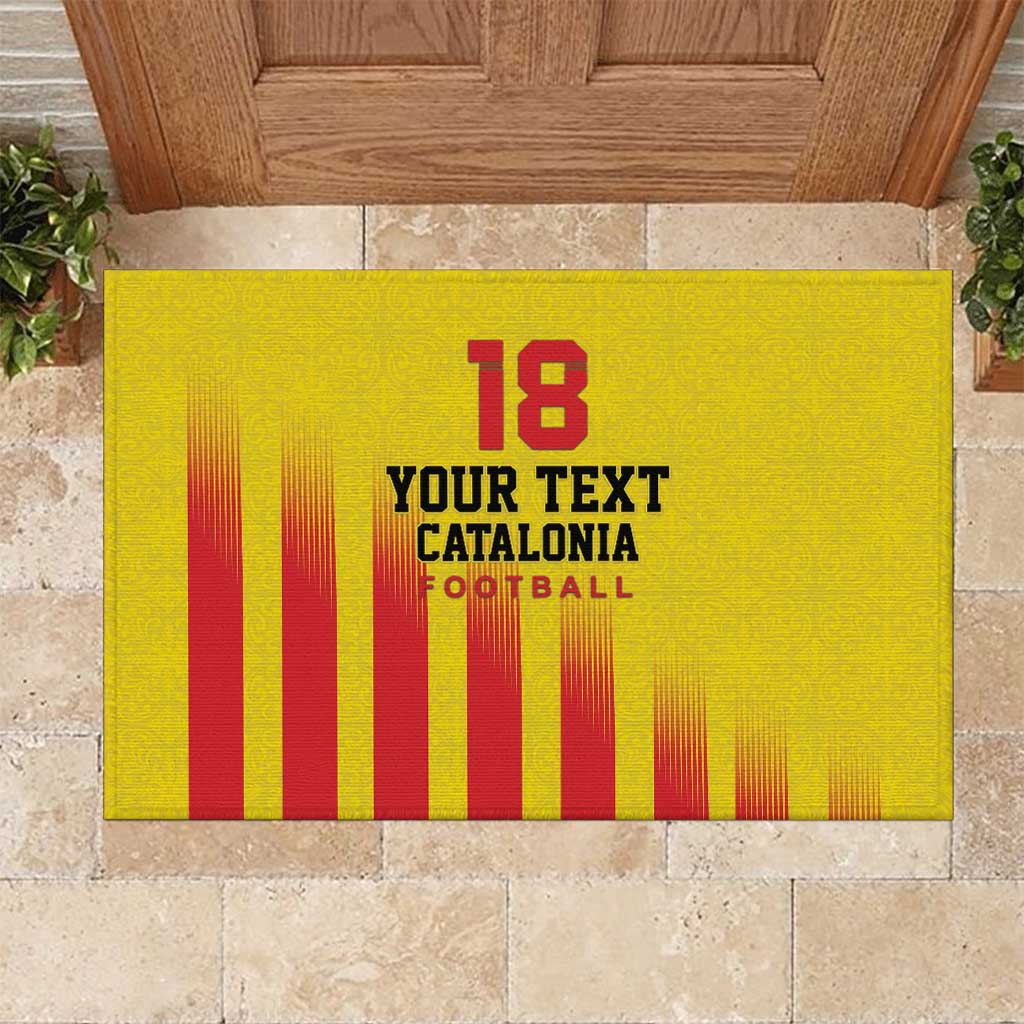 Custom Catalonia Football Rubber Doormat Seleccio de futbol de Catalunya