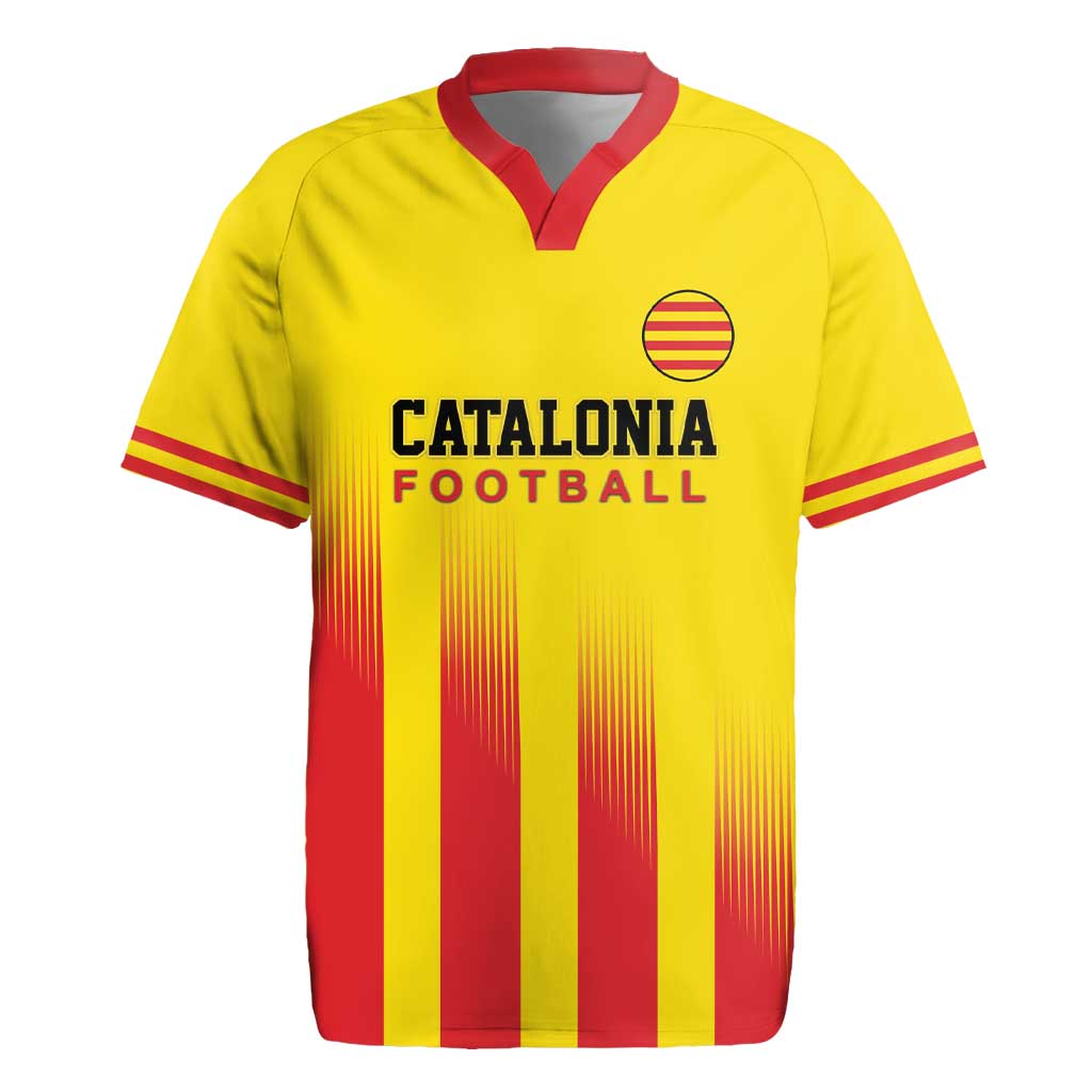 Custom Catalonia Football Rugby Jersey Seleccio de futbol de Catalunya