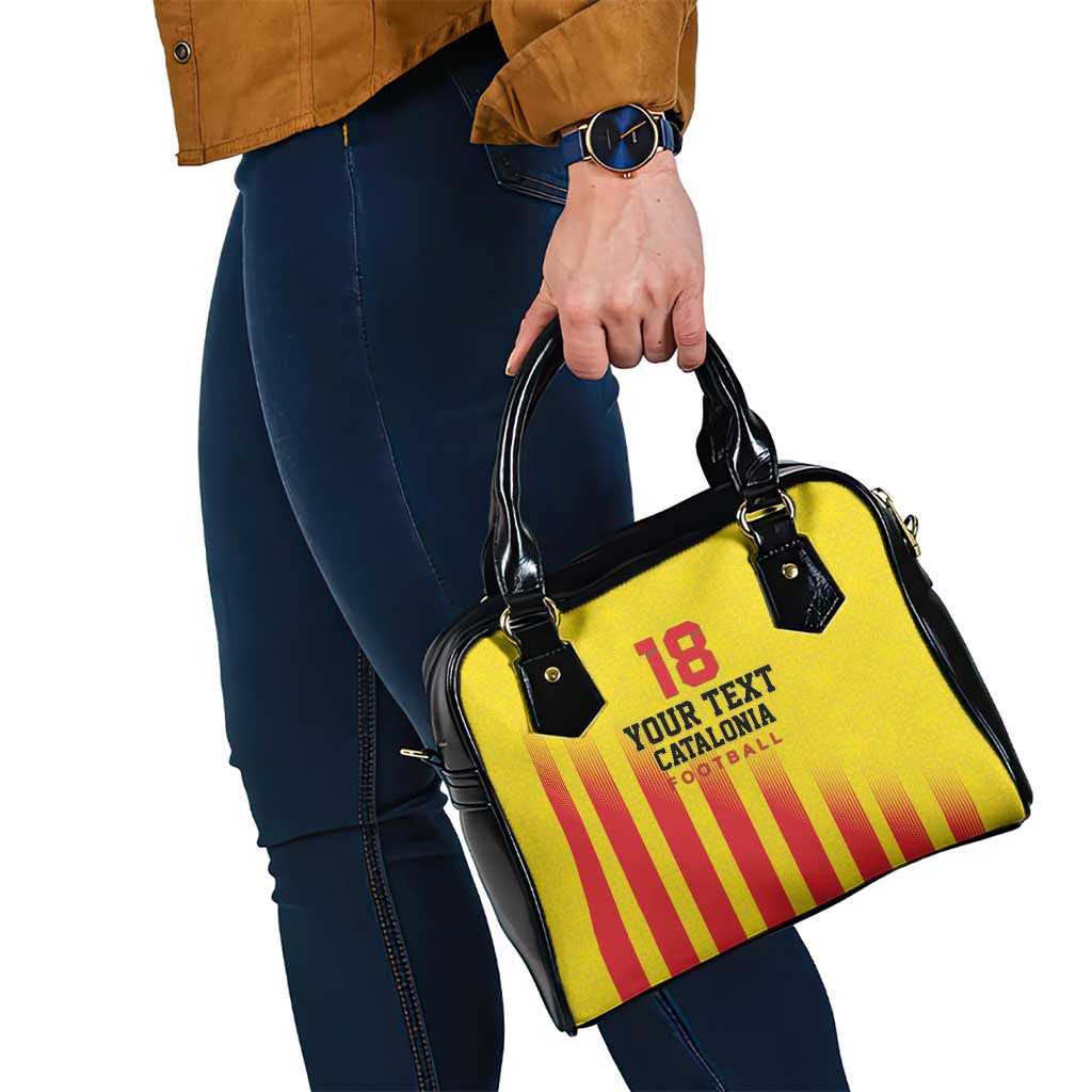 Custom Catalonia Football Shoulder Handbag Seleccio de futbol de Catalunya