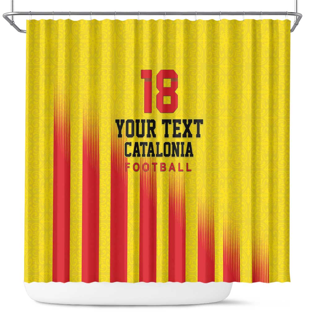 Custom Catalonia Football Shower Curtain Seleccio de futbol de Catalunya