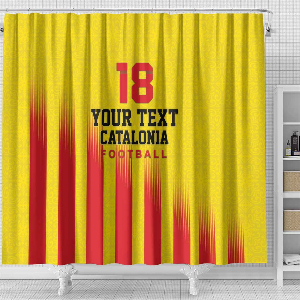 Custom Catalonia Football Shower Curtain Seleccio de futbol de Catalunya