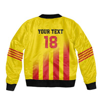 Custom Catalonia Football Sleeve Zip Bomber Jacket Seleccio de futbol de Catalunya