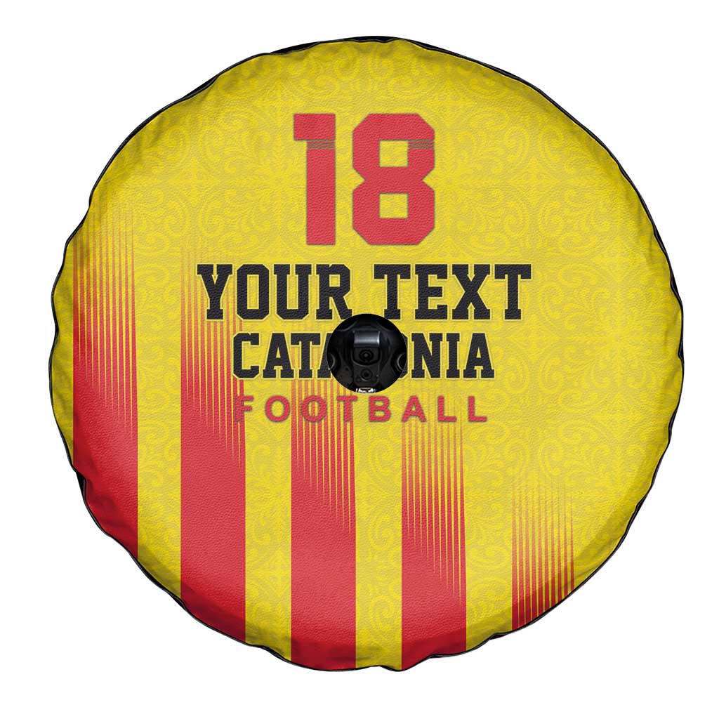 Custom Catalonia Football Spare Tire Cover Seleccio de futbol de Catalunya