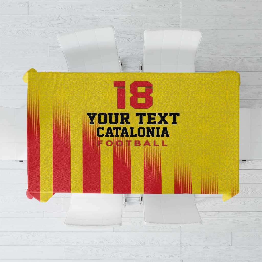 Custom Catalonia Football Tablecloth Seleccio de futbol de Catalunya
