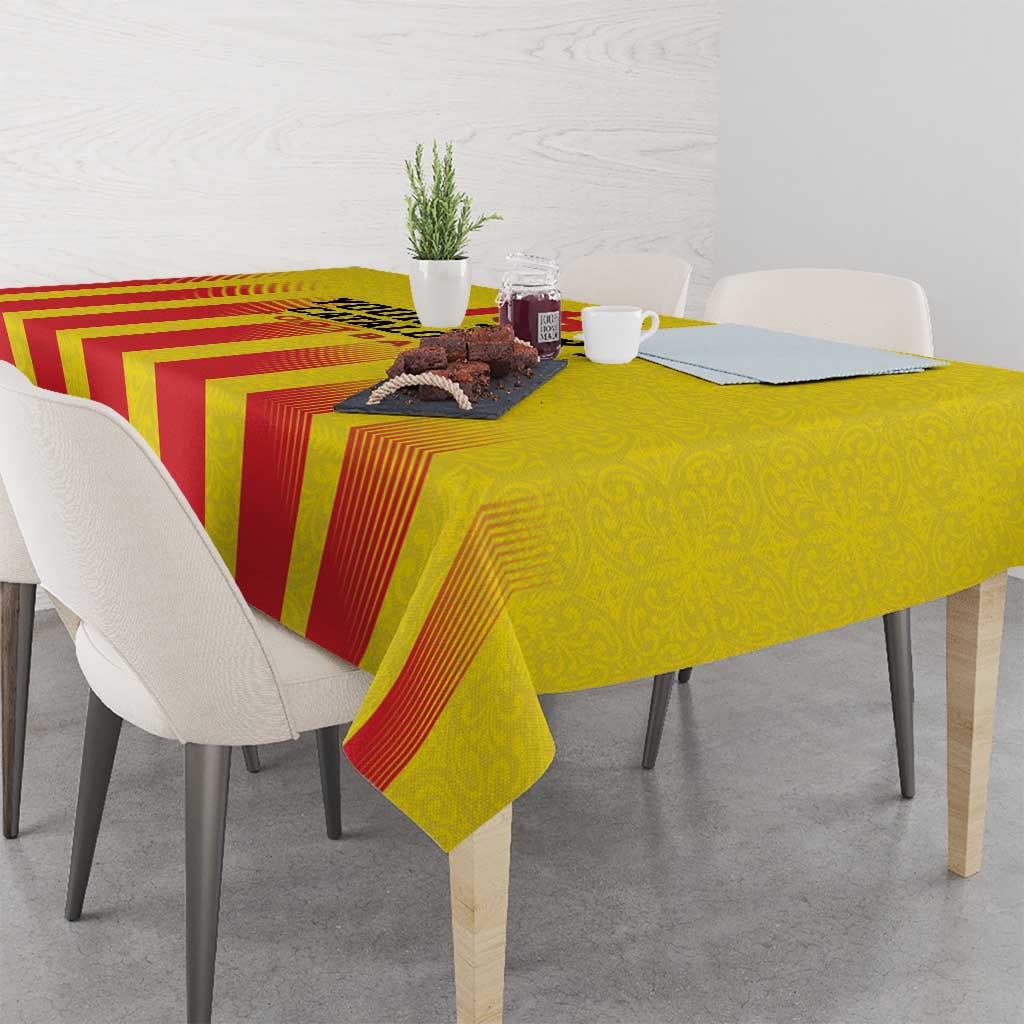 Custom Catalonia Football Tablecloth Seleccio de futbol de Catalunya