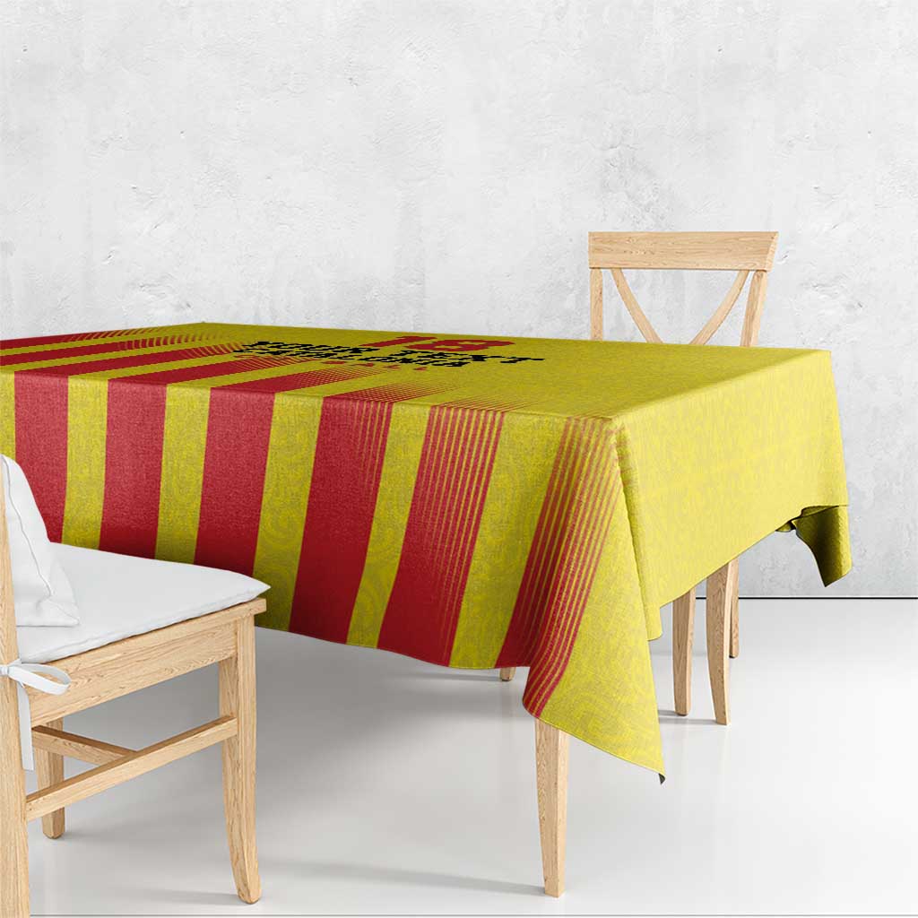 Custom Catalonia Football Tablecloth Seleccio de futbol de Catalunya