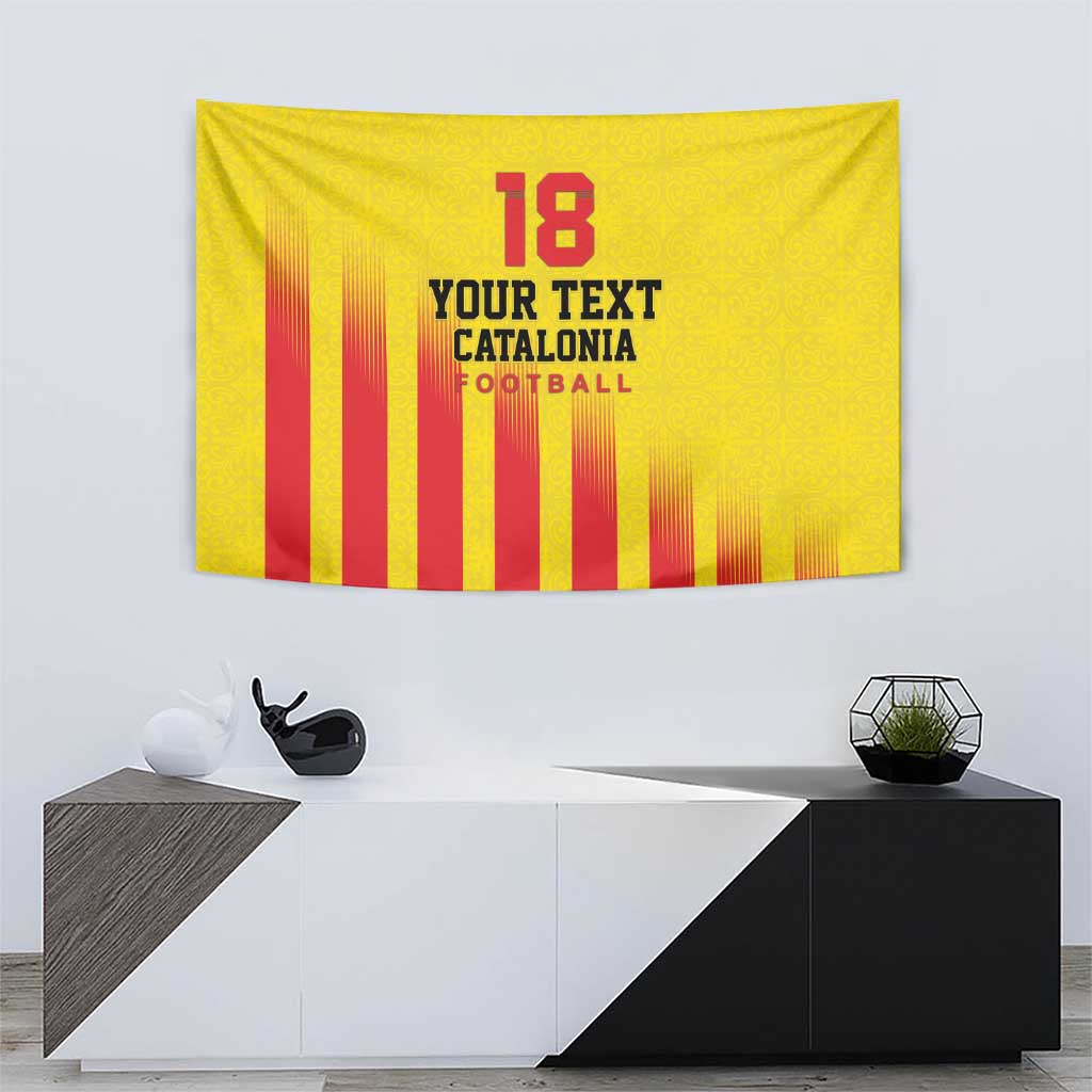 Custom Catalonia Football Tapestry Seleccio de futbol de Catalunya