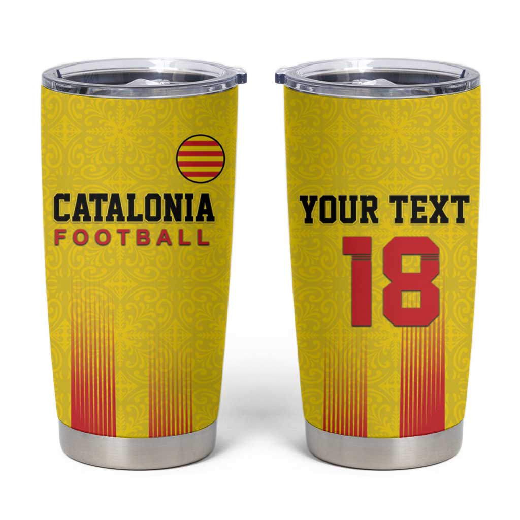 Custom Catalonia Football Tumbler Cup Seleccio de futbol de Catalunya