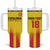 Custom Catalonia Football Tumbler With Handle Seleccio de futbol de Catalunya