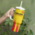 Custom Catalonia Football Tumbler With Handle Seleccio de futbol de Catalunya