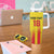Custom Catalonia Football Tumbler With Handle Seleccio de futbol de Catalunya