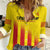 Custom Catalonia Football Women Casual Shirt Seleccio de futbol de Catalunya