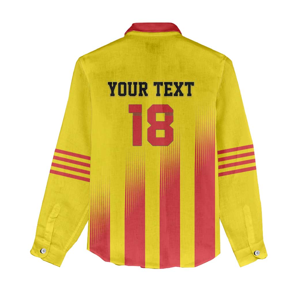 Custom Catalonia Football Women Casual Shirt Seleccio de futbol de Catalunya