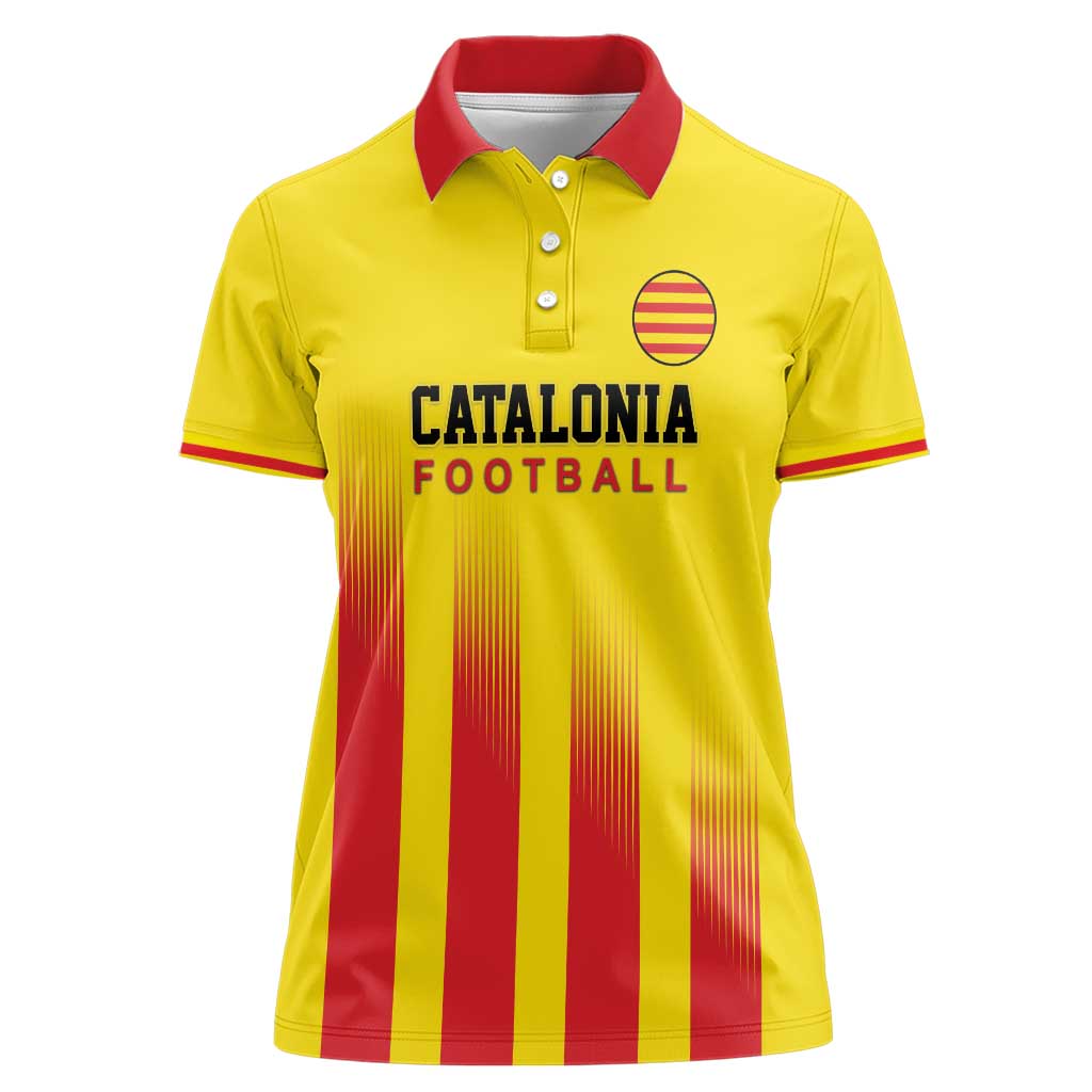 Custom Catalonia Football Women Polo Shirt Seleccio de futbol de Catalunya