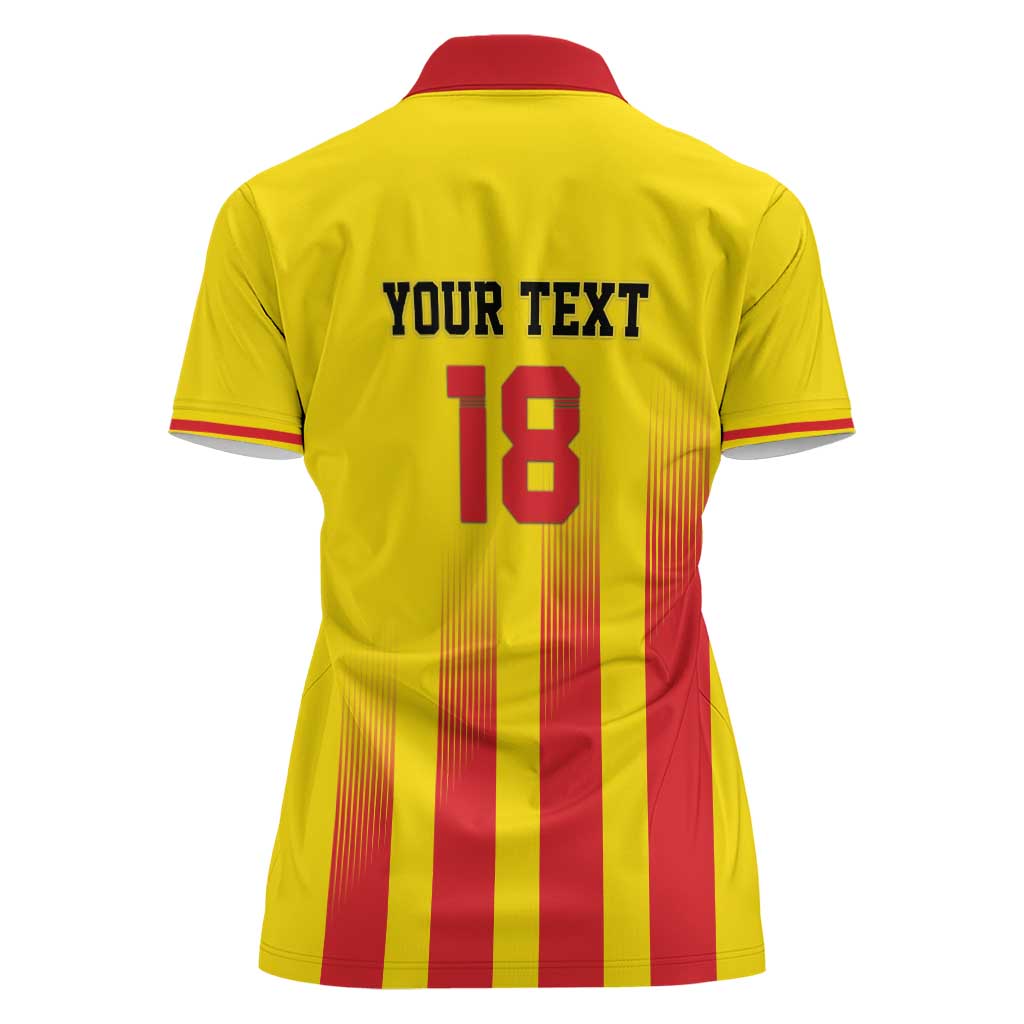 Custom Catalonia Football Women Polo Shirt Seleccio de futbol de Catalunya