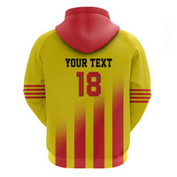 Custom Catalonia Football Zip Hoodie Seleccio de futbol de Catalunya