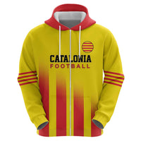 Custom Catalonia Football Zip Hoodie Seleccio de futbol de Catalunya