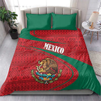 Mexico Coat Of Arms Bedding Set With Folk Pattern - Wonder Print Shop