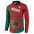 Mexico Coat Of Arms Button Sweatshirt With Folk Pattern - Wonder Print Shop