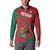 Mexico Coat Of Arms Button Sweatshirt With Folk Pattern - Wonder Print Shop