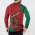 Mexico Coat Of Arms Button Sweatshirt With Folk Pattern - Wonder Print Shop