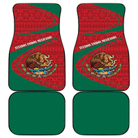 Mexico Coat Of Arms Car Mats With Folk Pattern - Wonder Print Shop