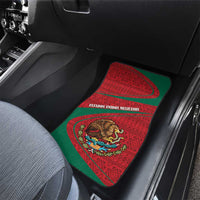 Mexico Coat Of Arms Car Mats With Folk Pattern - Wonder Print Shop