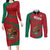 Mexico Coat Of Arms Couples Matching Long Sleeve Bodycon Dress and Long Sleeve Button Shirt With Folk Pattern - Wonder Print Shop