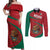 Mexico Coat Of Arms Couples Matching Off Shoulder Maxi Dress and Long Sleeve Button Shirt With Folk Pattern - Wonder Print Shop