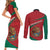 Mexico Coat Of Arms Couples Matching Short Sleeve Bodycon Dress and Long Sleeve Button Shirt With Folk Pattern - Wonder Print Shop