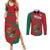 Mexico Coat Of Arms Couples Matching Summer Maxi Dress and Long Sleeve Button Shirt With Folk Pattern - Wonder Print Shop